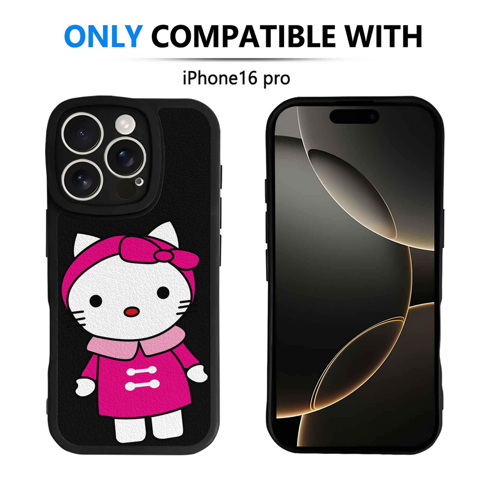 （画像用） Hello Kitty ハローキティ 【iPhone 16シリーズ対応】シリコンスマホケース（レザー調） 材質：シリコン